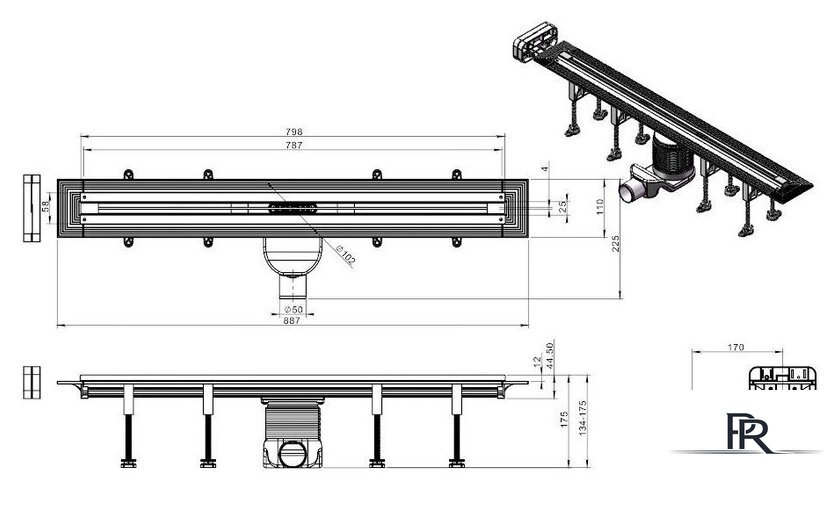 Трап/канал Roxen Razor Gold 910100GB - Изображение №9 — Интернет-магазин ПроЗаказ