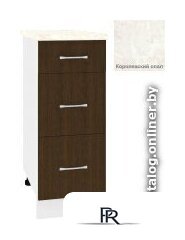 Шкаф напольный Кортекс-мебель Корнелия Лира НШ30р3ш (венге/королевский опал) - Изображение №1 — Интернет-магазин ПроЗаказ