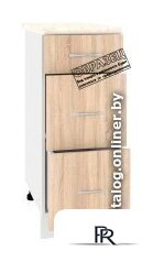 Шкаф напольный Кортекс-мебель Корнелия Лира НШ30р3ш (венге/королевский опал) - Изображение №4 — Интернет-магазин ПроЗаказ