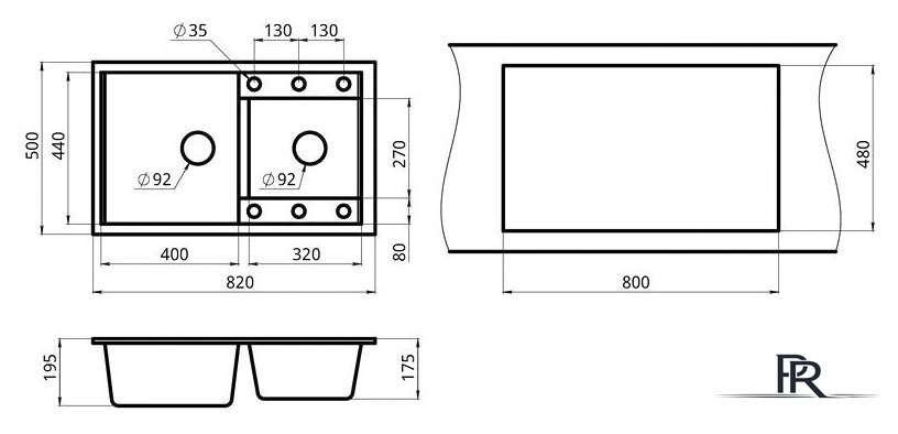 Кухонная мойка Granula GR-8201 (шварц) - Изображение №3 — Интернет-магазин ПроЗаказ