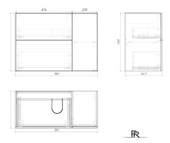  Grossman Тумба под умывальник Адель 100 см напольная (белый) - Изображение №2 — Интернет-магазин ПроЗаказ