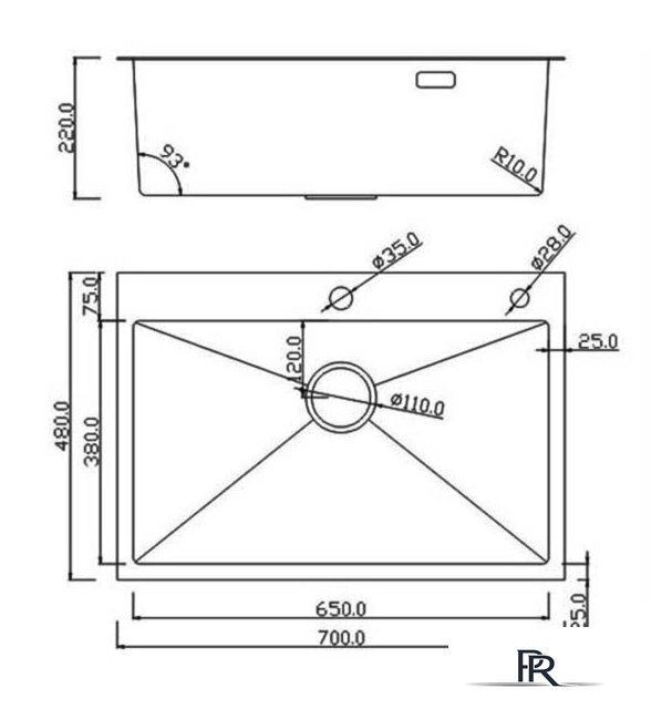 Кухонная мойка Roxen Simple 560220-70 сатин (с коландером и дозатором) - Изображение №14 — Интернет-магазин ПроЗаказ