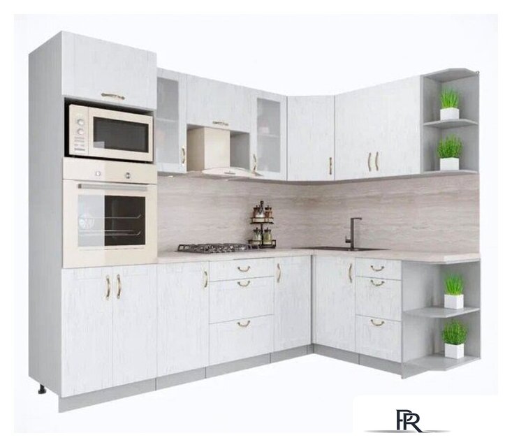 Готовая кухня Интерлиния Мила Крафт 1.68x2.6 правая (дуб полярный) - Изображение №1 — Интернет-магазин ПроЗаказ