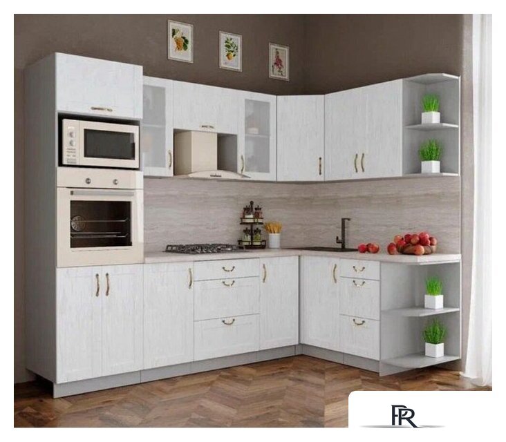 Готовая кухня Интерлиния Мила Крафт 1.68x2.6 правая (дуб полярный) - Изображение №2 — Интернет-магазин ПроЗаказ