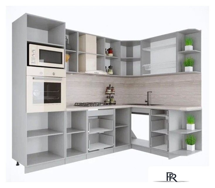 Готовая кухня Интерлиния Мила Крафт 1.68x2.6 правая (дуб полярный) - Изображение №3 — Интернет-магазин ПроЗаказ