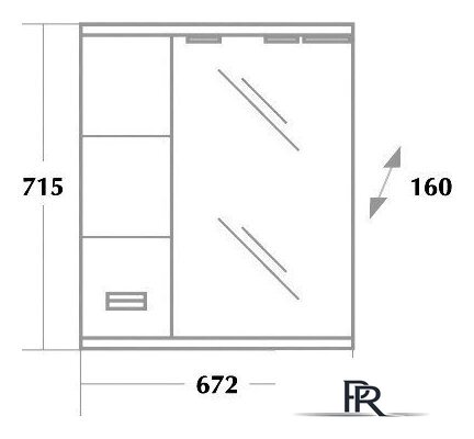  Onika Шкаф с зеркалом Балтика 67.02 правый (белый) [206704] - Изображение №5 — Интернет-магазин ПроЗаказ