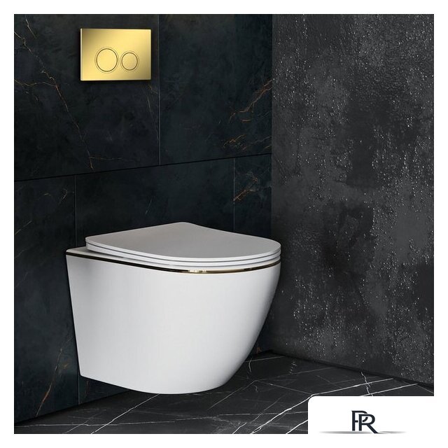 Унитаз подвесной Roxen Antares Gold в комплекте с инсталляцией StounFix Dual Fresh 6 в 1 968092 (кнопка: золото глянцевое ) - Изображение №10 — Интернет-магазин ПроЗаказ