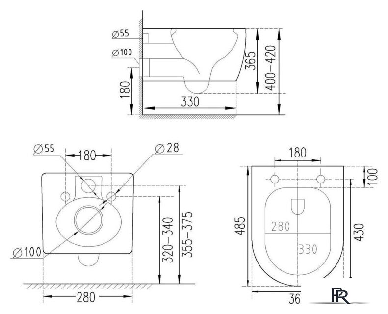 Унитаз подвесной Roxen Antares Gold в комплекте с инсталляцией StounFix Dual Fresh 6 в 1 968092 (кнопка: золото глянцевое ) - Изображение №18 — Интернет-магазин ПроЗаказ