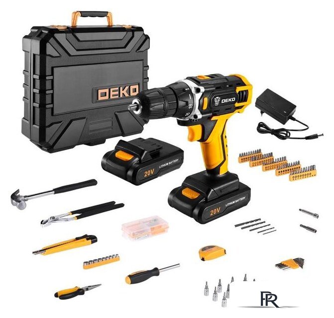 Дрель-шуруповерт Deko DKCD20FU-Li SET 195 063-4135 (с 2-мя АКБ, кейс, набор оснастки) - Изображение №1 — Интернет-магазин ПроЗаказ