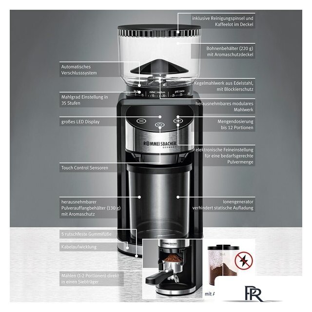 Электрическая кофемолка ROMMELSBACHER EKM 400 - Изображение №6 — Интернет-магазин ПроЗаказ