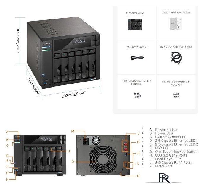 Сетевой накопитель ASUSTOR Lockerstor 6 Gen2 AS6706T - Изображение №3 — Интернет-магазин ПроЗаказ