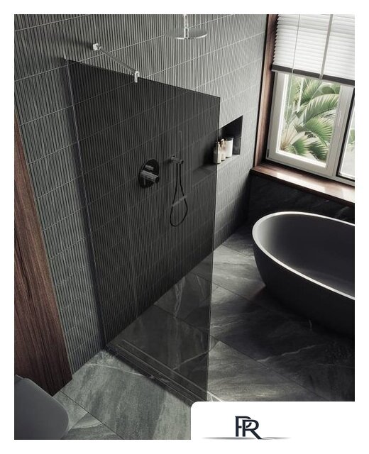 Душевая стенка MaybahGlass 195x79 MGD-698-5у (графитовое стекло/хром матовый) - Изображение №2 — Интернет-магазин ПроЗаказ