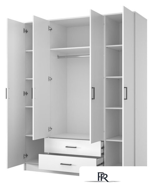 Шкаф распашной Mio Tesoro Хюгге 4D2S (белый) - Изображение №2 — Интернет-магазин ПроЗаказ