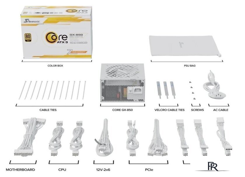 Блок питания Seasonic Core GX-850 White ATX 3.1 2024 SRP-CGX851-A5A32SF-W - Изображение №9 — Интернет-магазин ПроЗаказ
