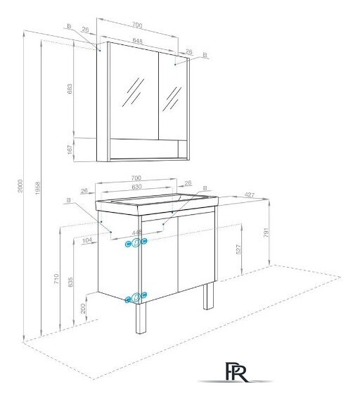  Акватон Тумба под умывальник Сканди Doors 70 1A278901SD010 (белый) - Изображение №9 — Интернет-магазин ПроЗаказ