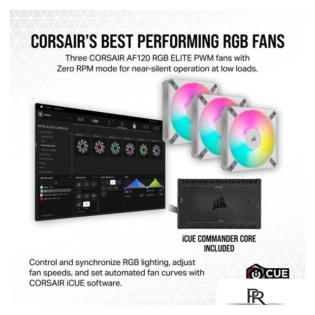 Система жидкостного охлаждения для процессора Corsair iCUE H150i Elite Capellix XT White CW-9060073-WW - Изображение №6 — Интернет-магазин ПроЗаказ