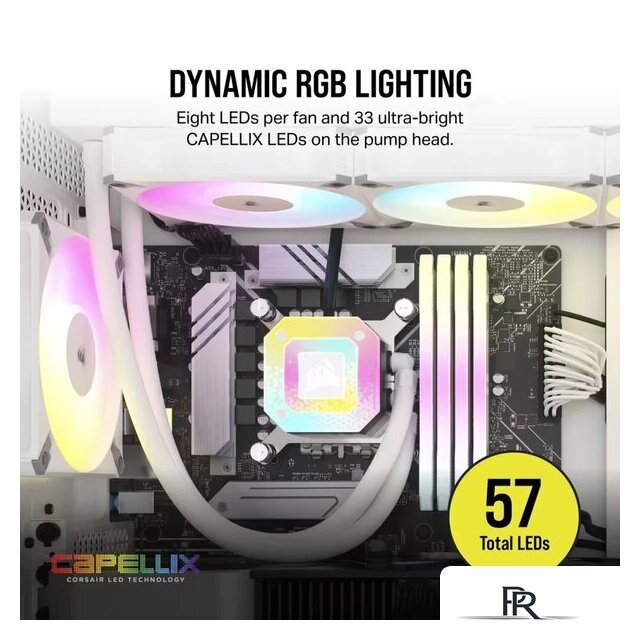 Система жидкостного охлаждения для процессора Corsair iCUE H150i Elite Capellix XT White CW-9060073-WW - Изображение №3 — Интернет-магазин ПроЗаказ