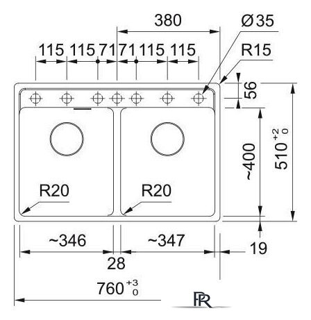 Кухонная мойка Franke Maris MRG 620-35-35 114.0661.784 (каменно-серый) - Изображение №5 — Интернет-магазин ПроЗаказ