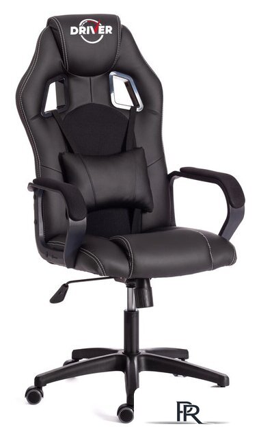 Игровое (геймерское) кресло TetChair Driver (иск. кожа/ткань, черный/черный) - Изображение №1 — Интернет-магазин ПроЗаказ