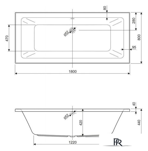 Ванна Cezares Plane Mini 180x80 - Изображение №3 — Интернет-магазин ПроЗаказ