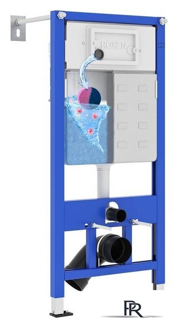 Унитаз подвесной Roxen Porto в комплекте с инсталляцией StounFix Dual Fresh 6 в 1 966662 (кнопка: бежевый) - Изображение №2 — Интернет-магазин ПроЗаказ