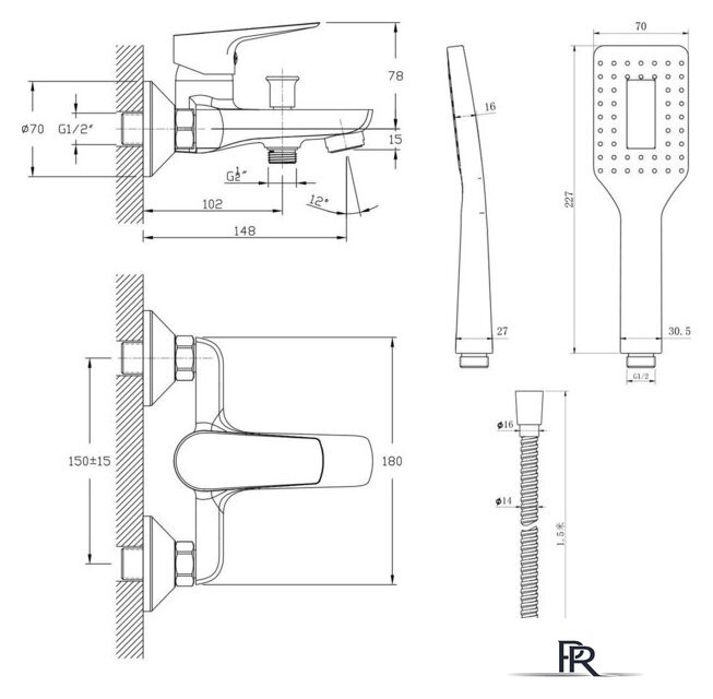 Смеситель Lauter Veris 21CK6028C-126 - Изображение №5 — Интернет-магазин ПроЗаказ