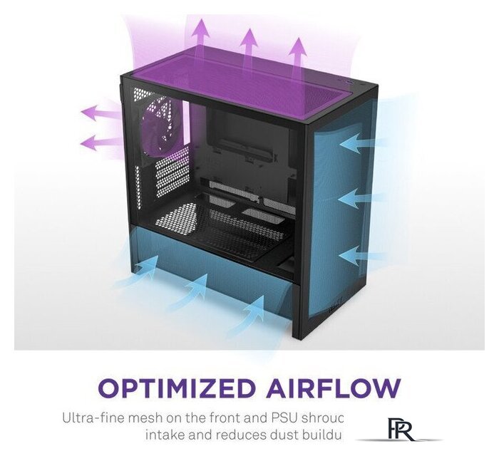 Корпус NZXT H3 Flow CC-H31FB-01 - Изображение №4 — Интернет-магазин ПроЗаказ