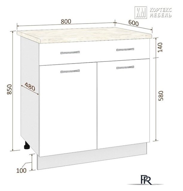 Шкаф напольный Кортекс-мебель Корнелия Лира НШ80р1ш (белый/королевский опал) - Изображение №3 — Интернет-магазин ПроЗаказ
