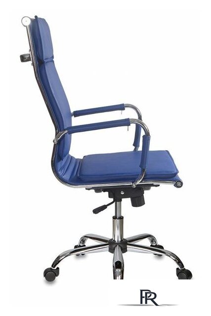 Офисное кресло Бюрократ CH-993 (искусственная кожа синий/хром) - Изображение №3 — Интернет-магазин ПроЗаказ