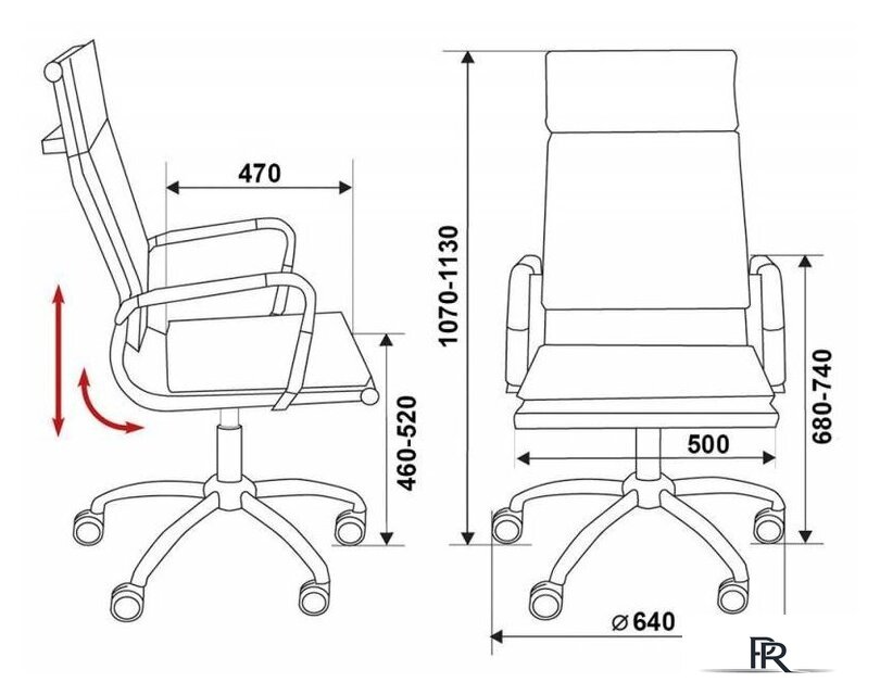 Офисное кресло Бюрократ CH-993 (искусственная кожа синий/хром) - Изображение №5 — Интернет-магазин ПроЗаказ