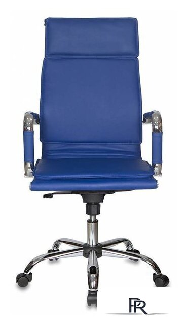 Офисное кресло Бюрократ CH-993 (искусственная кожа синий/хром) - Изображение №2 — Интернет-магазин ПроЗаказ