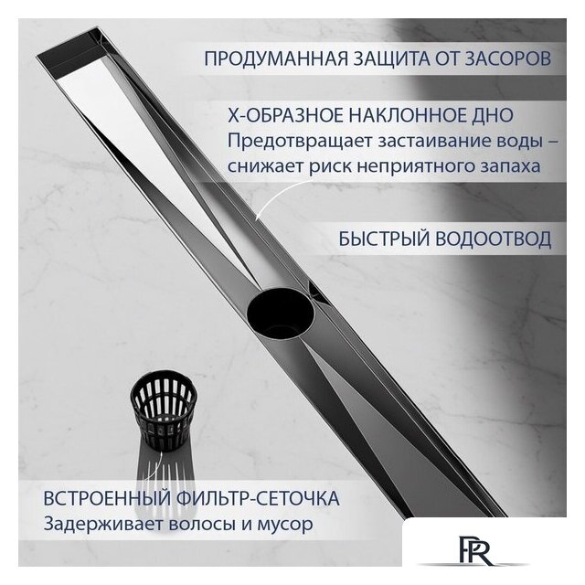 Трап/канал Lauter 2120671-QGH 700x70 (хром) - Изображение №3 — Интернет-магазин ПроЗаказ