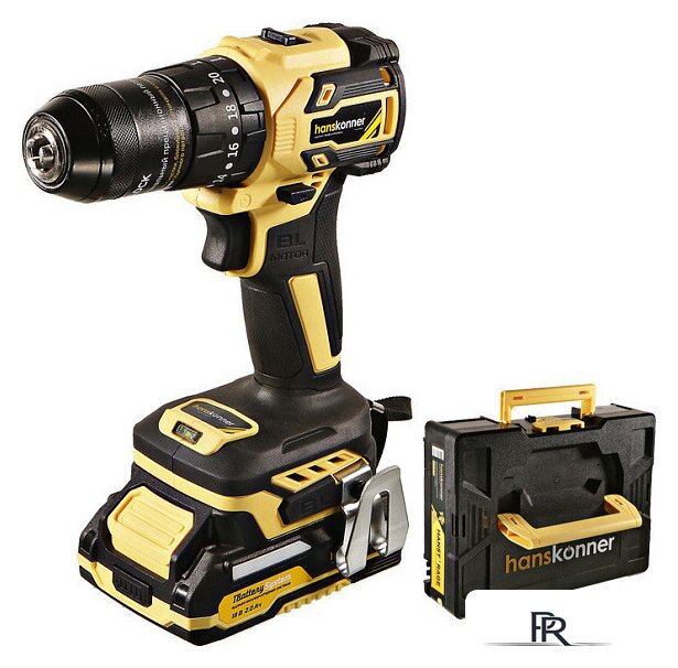 Ударная дрель-шуруповерт Hanskonner HCD2065BLIC (с 2-мя АКБ, кейс) - Изображение №1 — Интернет-магазин ПроЗаказ