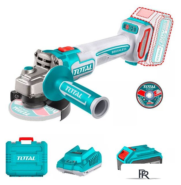 Угловая шлифмашина Total TAGLI211541 (с 1-им АКБ, кейс) - Изображение №2 — Интернет-магазин ПроЗаказ