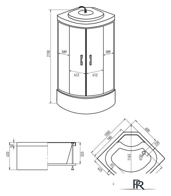 Душевая кабина Erlit ER5710TP-C24-RUS 100x100 - Изображение №8 — Интернет-магазин ПроЗаказ