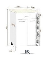 Шкаф напольный Кортекс-мебель Корнелия Лира НШ50р1ш (оникс/марсель) - Изображение №6 — Интернет-магазин ПроЗаказ