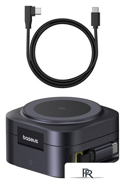 Сетевое зарядное Baseus PicoGo Series 2-in-1 Magnetic Wireless Charger Qi2 67W P10276800123-00 (черный) - Изображение №3 — Интернет-магазин ПроЗаказ