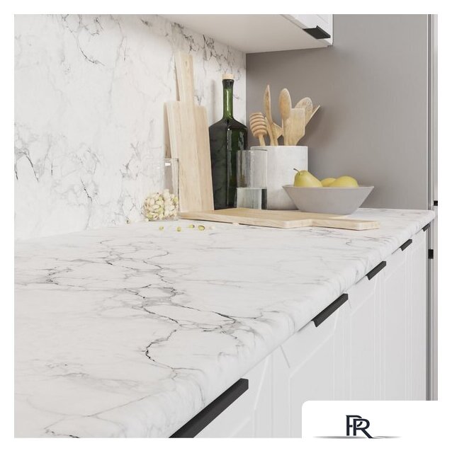 Готовая кухня Mio Tesoro Корнелия Ода-плюс 2.4 (белый/мрамор итальянский) - Изображение №4 — Интернет-магазин ПроЗаказ