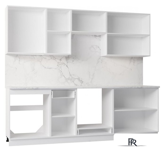 Готовая кухня Mio Tesoro Корнелия Ода-плюс 2.4 (белый/мрамор итальянский) - Изображение №2 — Интернет-магазин ПроЗаказ