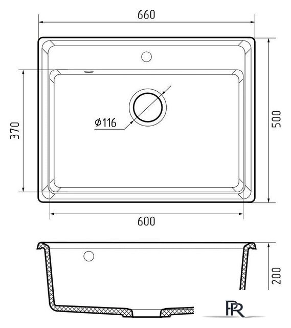 Кухонная мойка GranFest GF-LV-660 (иней) - Изображение №3 — Интернет-магазин ПроЗаказ