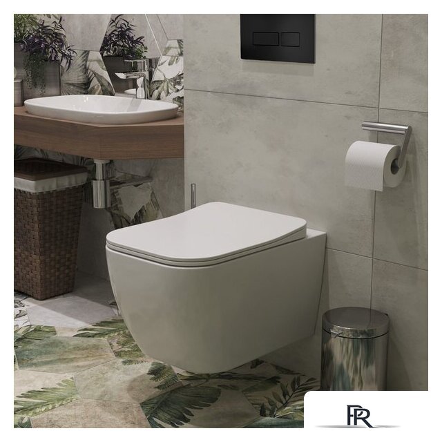 Унитаз подвесной Roxen Cube One Rimless 6 в 1 StounFix Dual Fresh 579341 (кнопка: черный матовый) - Изображение №13 — Интернет-магазин ПроЗаказ