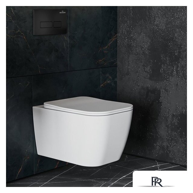 Унитаз подвесной Roxen Cube One Rimless 6 в 1 StounFix Dual Fresh 579341 (кнопка: черный матовый) - Изображение №14 — Интернет-магазин ПроЗаказ