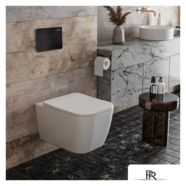 Унитаз подвесной Roxen Cube One Rimless 6 в 1 StounFix Dual Fresh 579341 (кнопка: черный матовый) - Изображение №15 — Интернет-магазин ПроЗаказ