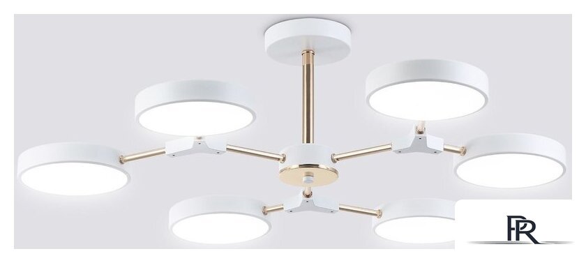 Люстра средней высоты Ambrella light FL516333/6 WH/FGD (белый/золото) - Изображение №1 — Интернет-магазин ПроЗаказ
