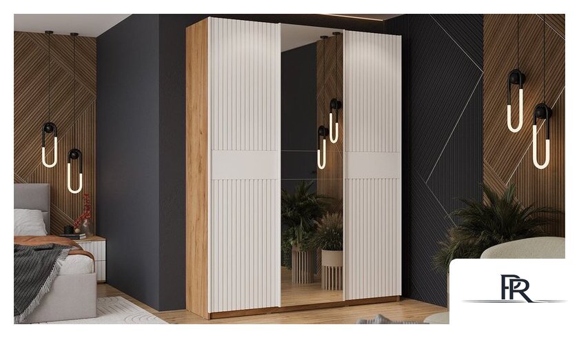 Шкаф-купе Трия Оскар Хилтон Т2 1800 271096 (ручка белая/дуб крафт золотой/белый матовый) - Изображение №4 — Интернет-магазин ПроЗаказ