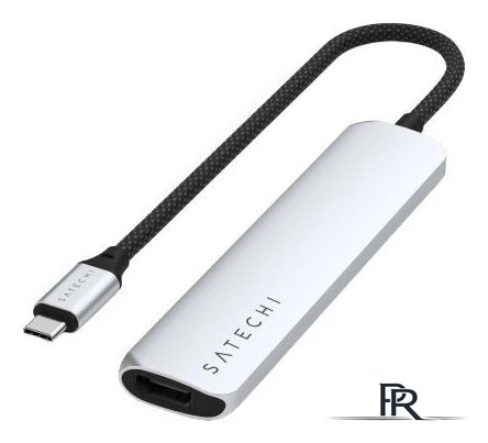 Док-станция Satechi 6-in-1 USB-C Slim Multiport Adapter ST-P6SS (серебристый) - Изображение №1 — Интернет-магазин ПроЗаказ