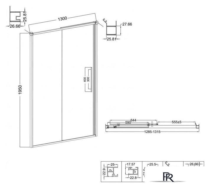 Душевая дверь Niagara Nova NG-84-L13CHB 130x195 (черный матовый/шиншилла стекло) - Изображение №14 — Интернет-магазин ПроЗаказ