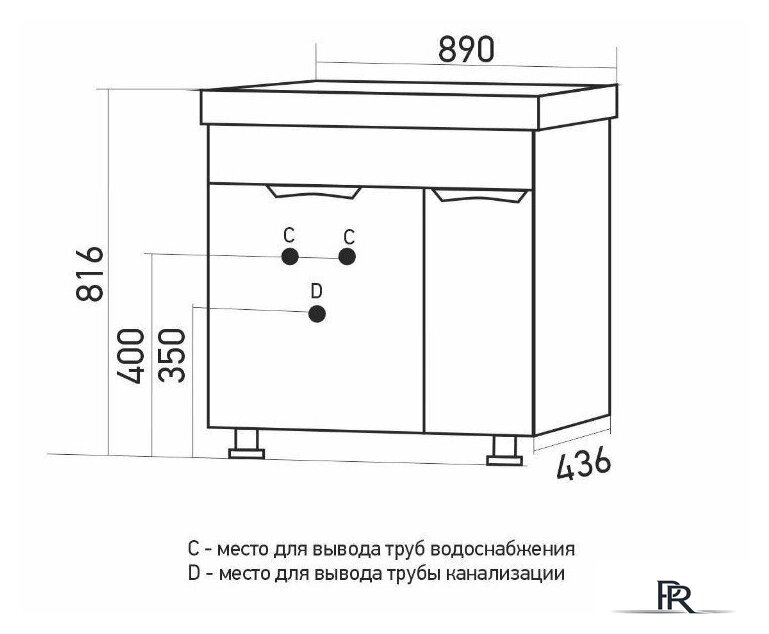  Mixline Тумба под умывальник Этьен-90 553916 - Изображение №4 — Интернет-магазин ПроЗаказ
