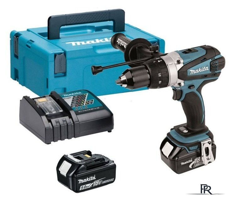 Ударная дрель-шуруповерт Makita DHP458RTJ (с 2-мя АКБ, кейс) - Изображение №1 — Интернет-магазин ПроЗаказ