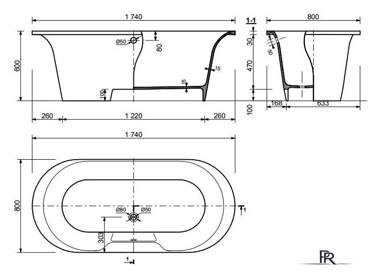 Ванна Эстет Лион 174x80 [2-0012] - Изображение №6 — Интернет-магазин ПроЗаказ